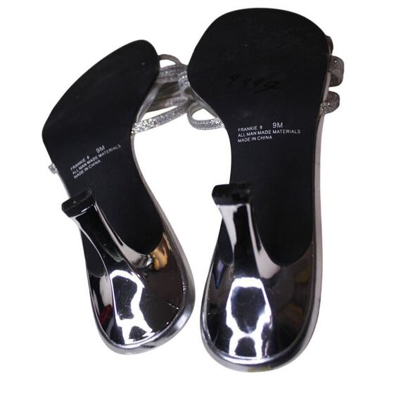 Rampage Frankie Silver Glitter Metallic Slip On High Heel Sandals 9M - Picture 6 of 6